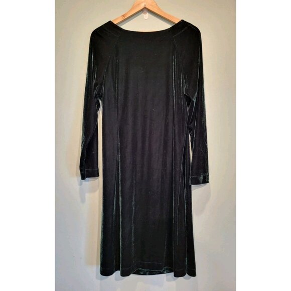 Soft Surroundings Green Hyannis Velvet Faux Wrap Holiday Midi Dress Sz 1X - Picture 4 of 6